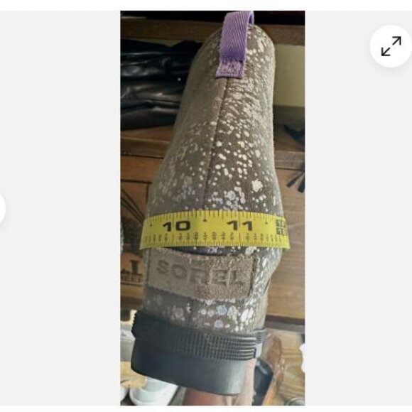 SOREL Joan Of Arctic Kids Sz 5 /37 Wedge II Chelsea Boot Waterproof Suede Gray - Picture 6 of 6